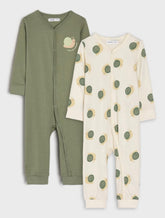 2PK Front Open Romper Set